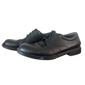 Nunn Bush Mens Black Leather Comfort Gel Plain Toe Derby Shoes 10.5 M
